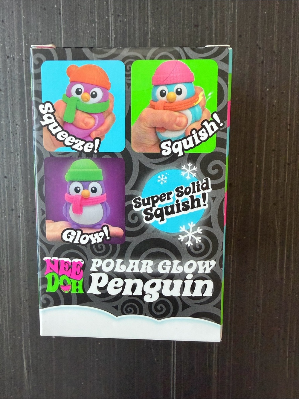 NeeDoh “Polar Glow Penguin” - Pink Hat & Orange Scarf - Picture 3 of 4